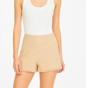 LOFT Riviera Linen Blend Khaki Shorts Size 2 Coastal Preppy Summer